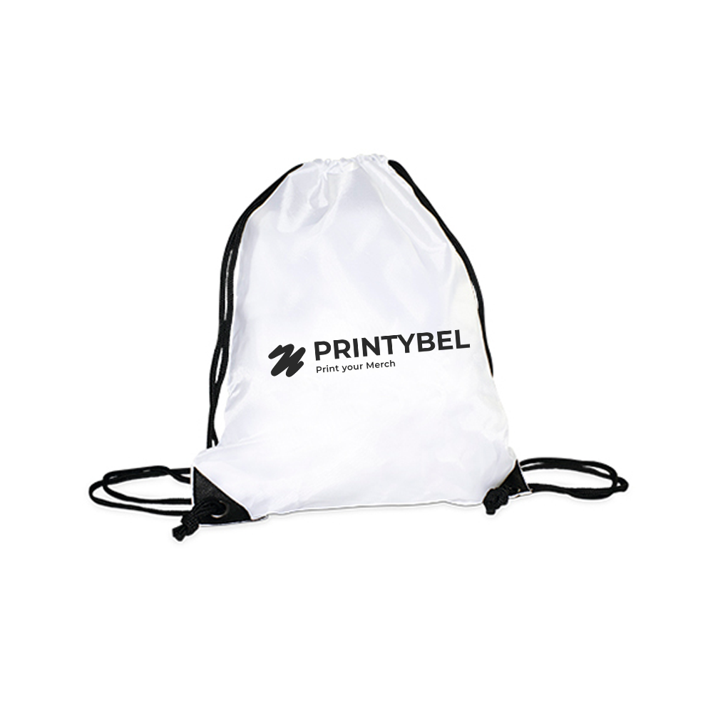 Sportbeutel mit schwarzer Tragekordel inkl. Foto- oder Logodruck